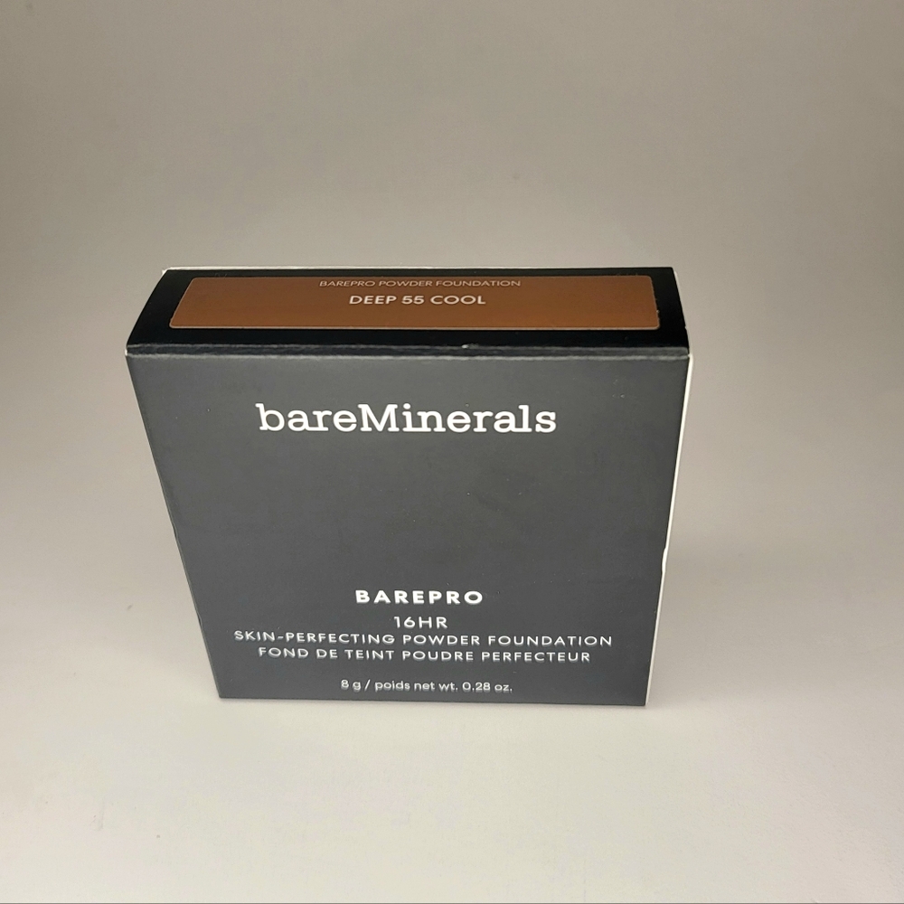 NIB bareMinerals BAREPRO 16HR Skin-Perfecting Powder Foundation DEEP 55 COOL